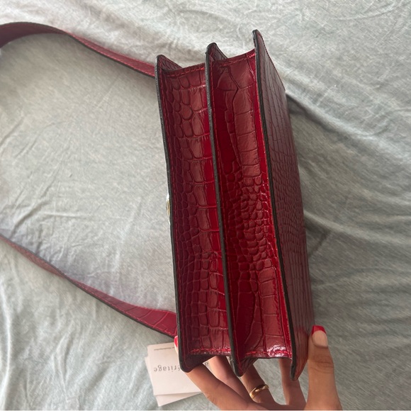 RARE AUTHENTIC MAISON HÉRITAGE COW LEATHER RED CROSSBODY PURSE ❤️ NWT !!! - Picture 13 of 15